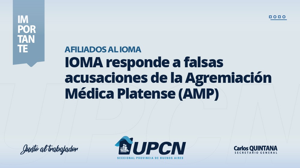 IOMA responde a falsas acusaciones de la Agrupación Médica Platense