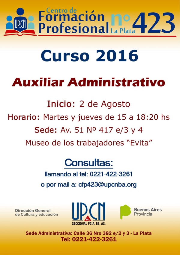 Inscriben a curso de Auxiliar Administrativo