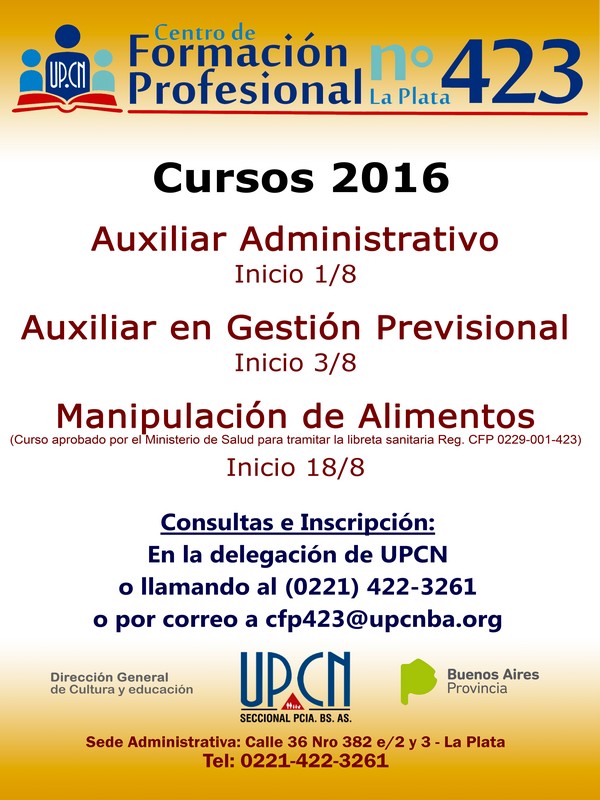 Nuevos cursos del CFP N° 423