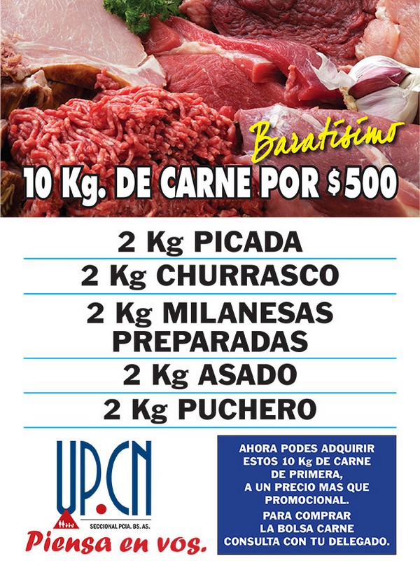 Carne y productos de almacén más que a precios promocionales para afiliados