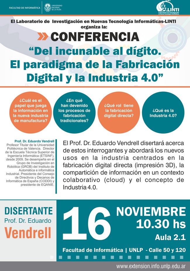 UPCN invita a conferencia sobre la fabricación digital y la industria 4.0