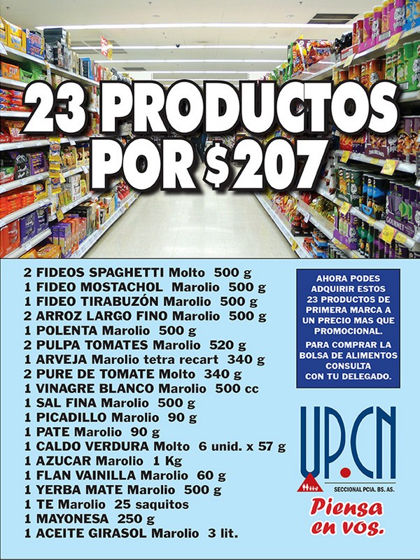 Carne y productos de almacén más que a precios promocionales para afiliados