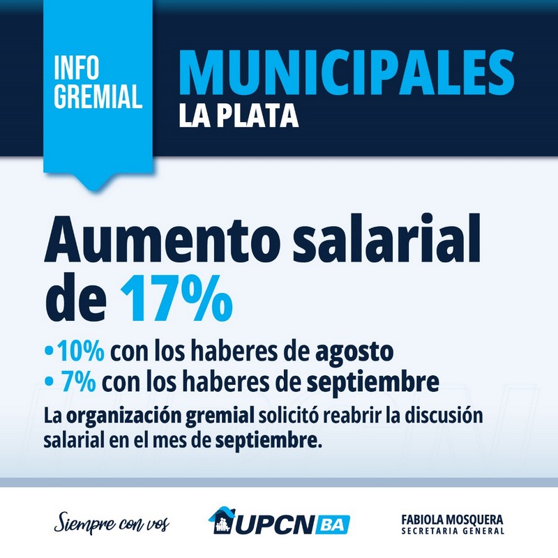 Municipales de La Plata: aumento salarial del 17%