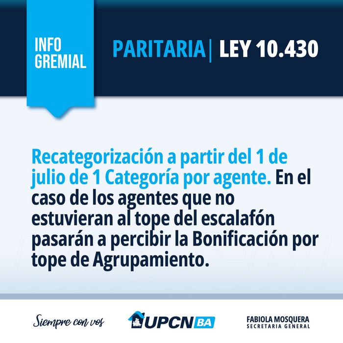 Paritaria Ley 10.430: aumento salarial del 9% a partir del mes de febrero