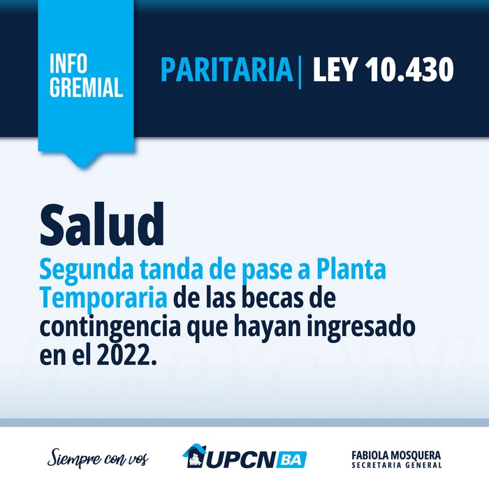 Paritaria Ley 10.430: aumento salarial del 9% a partir del mes de febrero